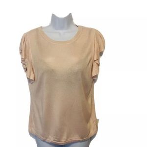 Ann Taylor Blush Pink Knit Short Sleeve Top
